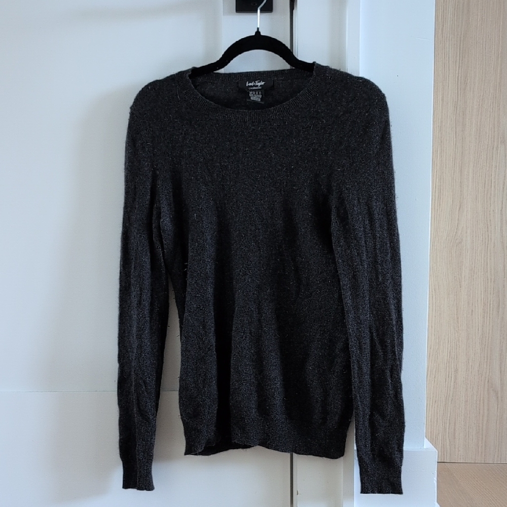 Lord & Taylor Charcoal Cashmere Sweater